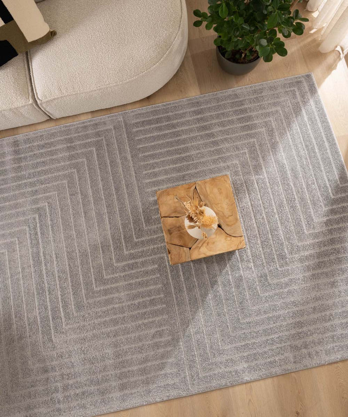 Nordic Weavers Scandinavische loper - Contour Edge grijs - 80x300 cm