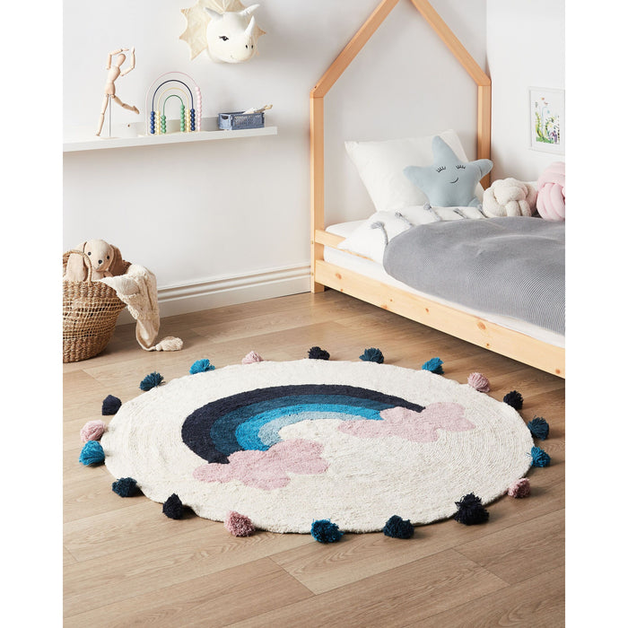 Beliani-GORISA-Kindervloerkleed-Lichtbeige-140 x 200 cm-Katoen