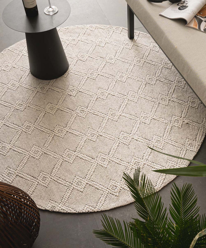Nordic Weavers Rond buitenkleed - Var wit - 80 cm rond