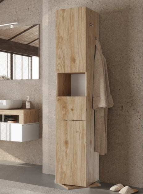 Benvenuto Design Hamburg Hoge Badkamerkast Draaibaar Kadiz Eiken