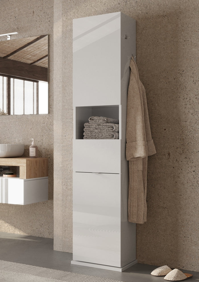 Benvenuto Design Hamburg Hoge Badkamerkast Draaibaar HG Wit