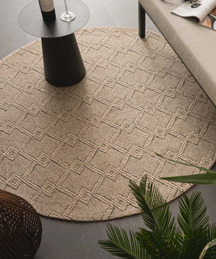 Nordic Weavers Rond buitenkleed - Var beige - 250 cm rond