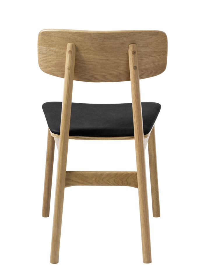 Hygge Interiors Livo Eetkamerstoel Eiken | Zwart Kunstleder set van 2