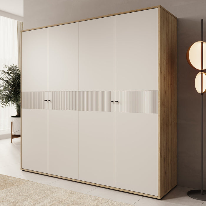 Meubella - Kledingkast Riggs - Beige - 224 cm