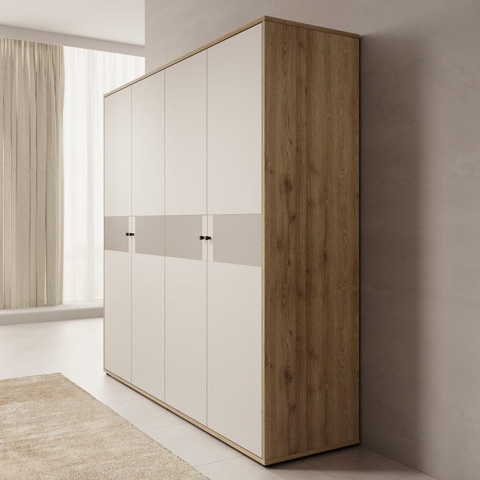 Meubella - Kledingkast Riggs - Beige - 224 cm