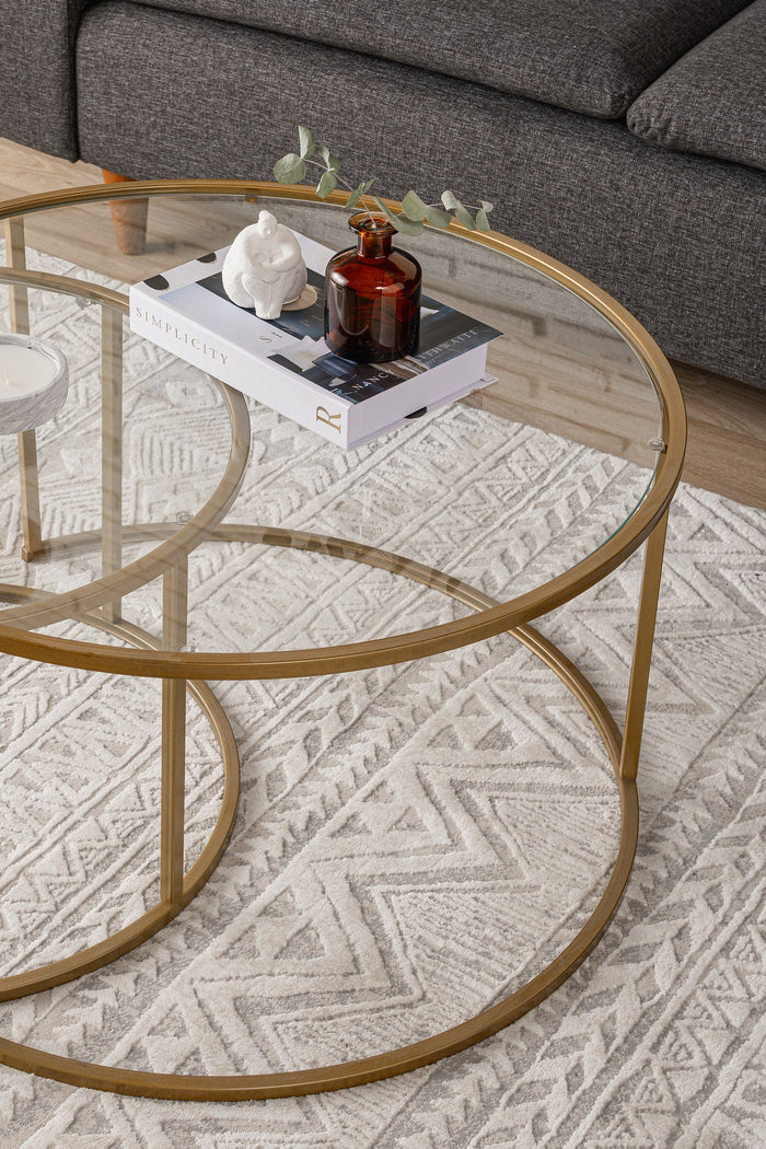 Giga Meubel - Salontafel Goud - Set van 2 - 80cm - Belarus