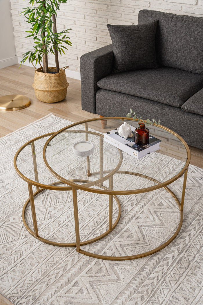 Giga Meubel - Salontafel Goud - Set van 2 - 80cm - Belarus
