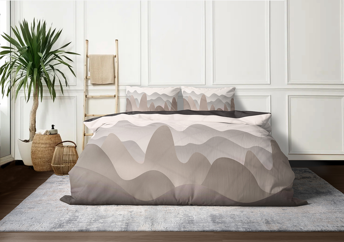 Eleganzzz Dekbedovertrek Micropercal Ripple Harmony - taupe