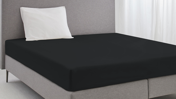 Eleganzzz Hoeslaken Katoen Perkal 35cm Hoekhoogte - zwart
