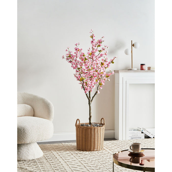 Beliani-CHERRY TREE-Kunstplant-Roze-152 cm-Synthetisch materiaal