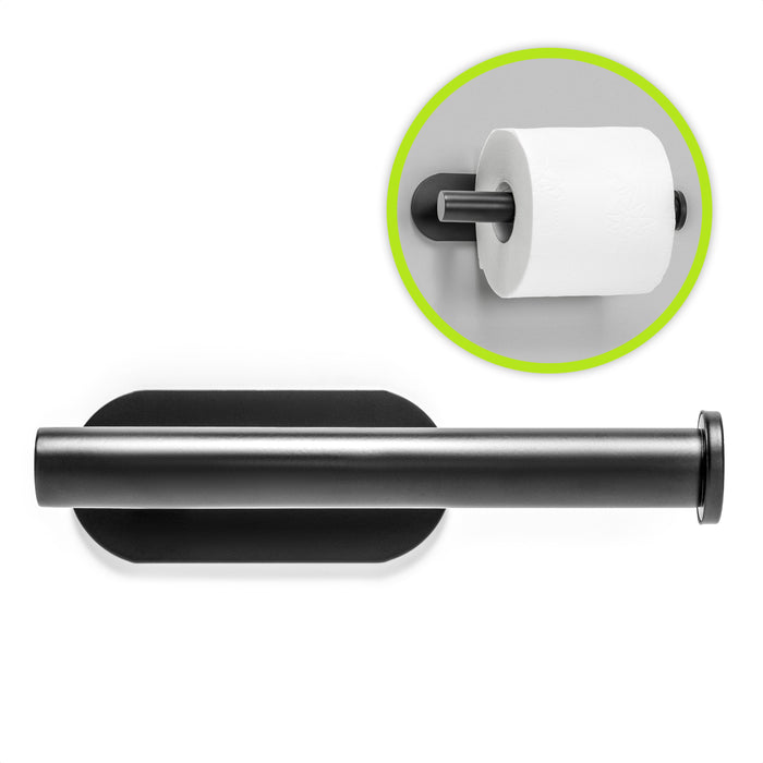 XIVADA Toiletrolhouder Nino - Rvs - Zelfklevend - Zwart