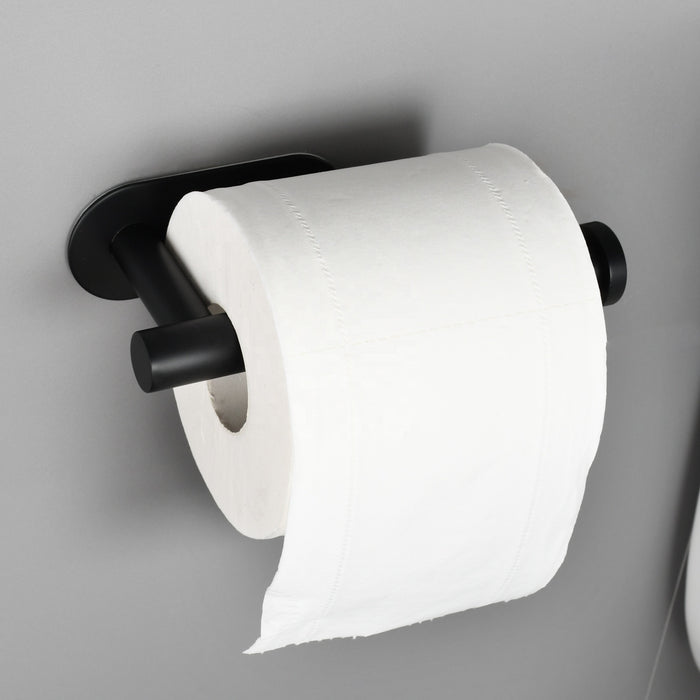 XIVADA Toiletrolhouder Nino - Rvs - Zelfklevend - Zwart