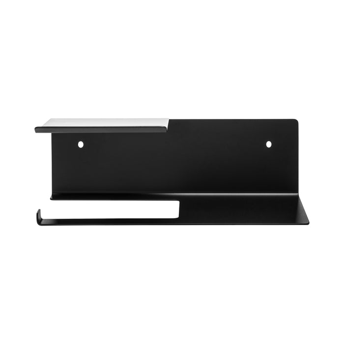 XIVADA Toiletrolhouder Fava - Met plankje - Boren - Rvs - Zwart