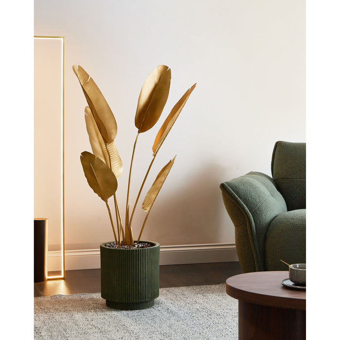 Beliani-BANANA TREE-Kunstplant-Goud-123 cm-Synthetisch materiaal