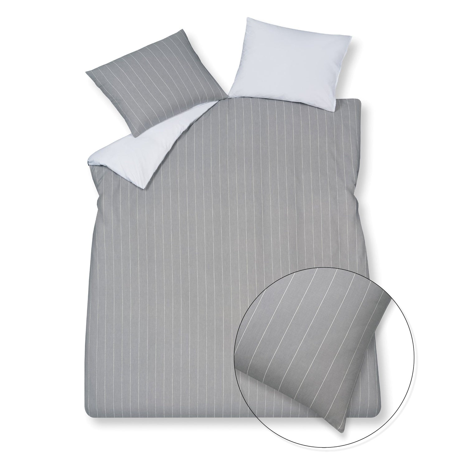 Dekbedovertrek Home Puglia Grey | 140 x 200|220 cm | Grijs | Katoen