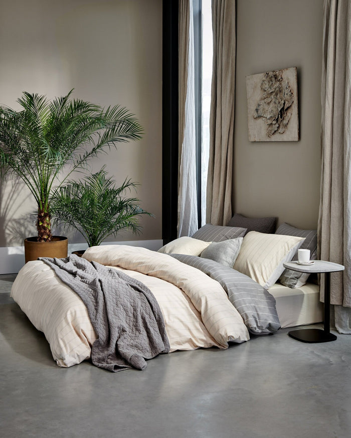 Dekbedovertrek Home Puglia Grey | 140 x 200|220 cm | Grijs | Katoen