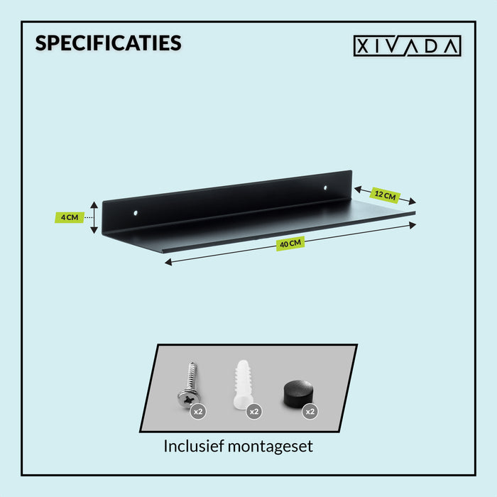 XIVADA Wandrek Rosa - Industrieel - Aluminium - Boren - Zwart