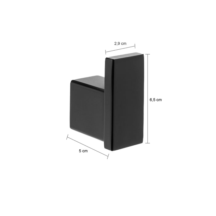 XIVADA Handdoekhaak Noto - Met schroefset - Rvs - Zwart - 1 stuk