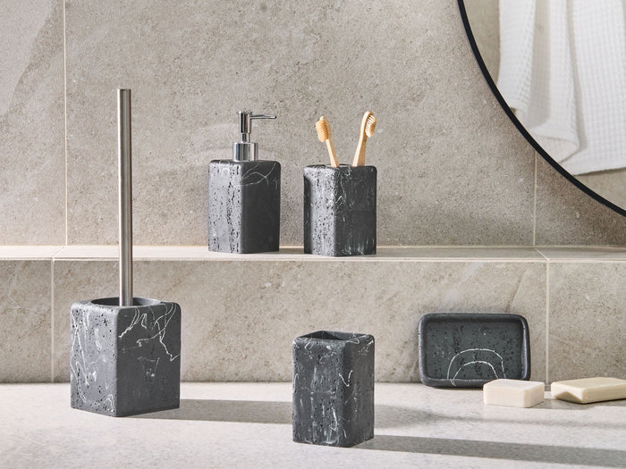 Beliani - VILCANOTA - Badkameraccessoireset - Zwart - Polyresin