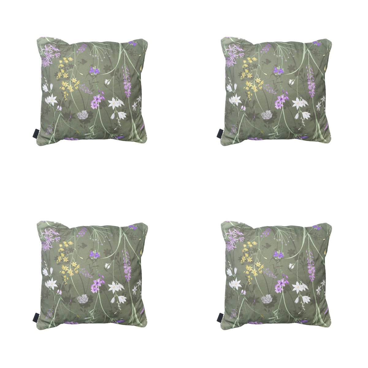 Madison - Sierkussen Donna green canvas eco - Ca. 50x50 cm - Set van 4