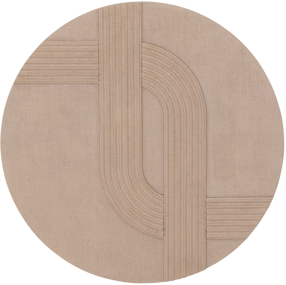 MUST Living Wall panel Ronja,Ø86x5 cm, fluted jute brown