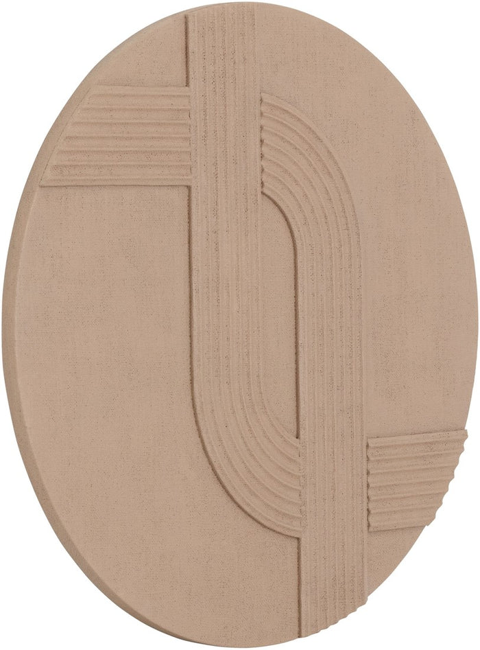 MUST Living Wall panel Ronja,Ø86x5 cm, fluted jute brown