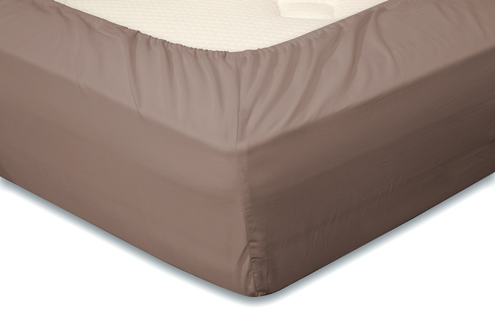 Eleganzzz Hoeslaken Katoen Perkal 35cm Hoekhoogte - taupe