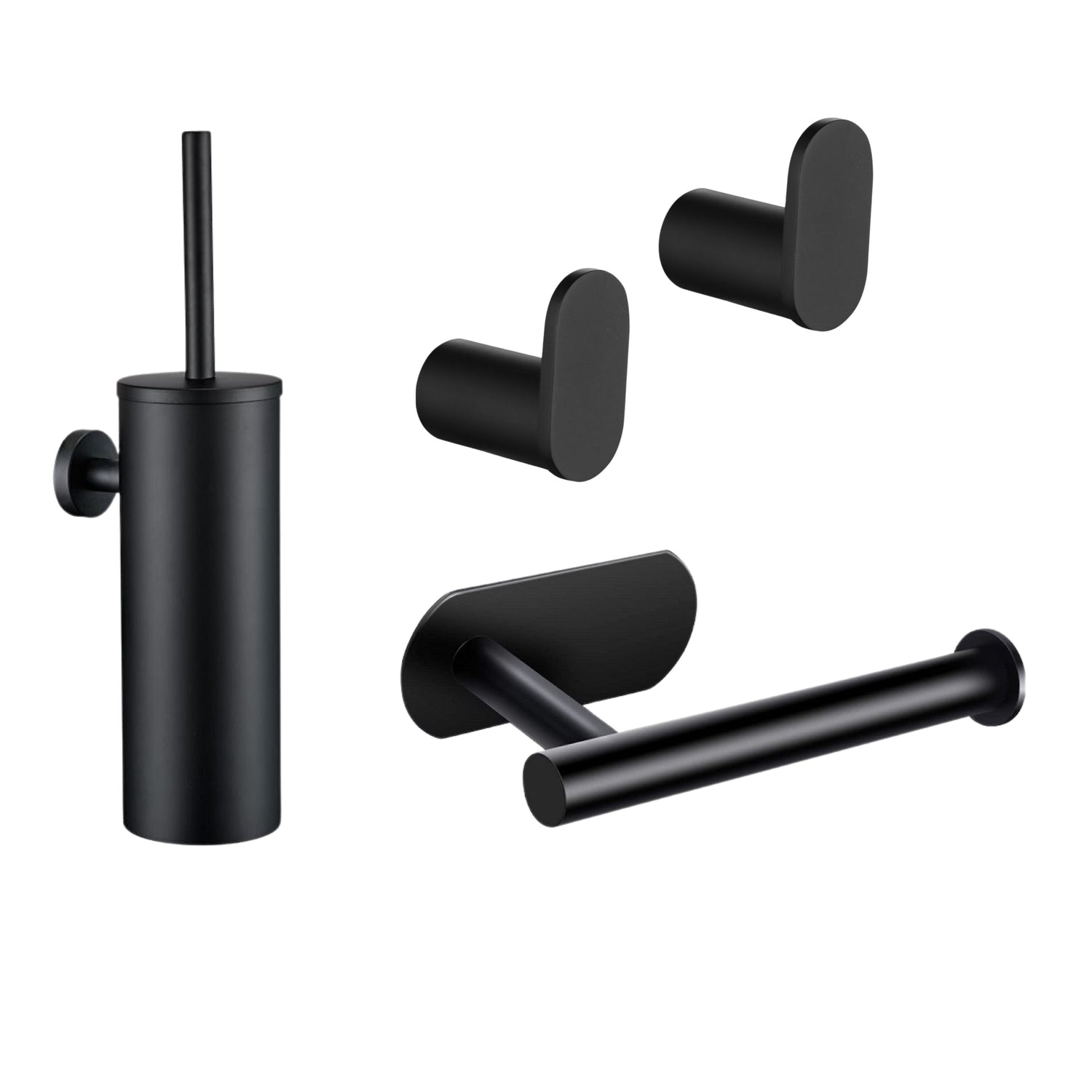XIVADA Toilet accessoires set - 4 delig -  Rvs - Zwart