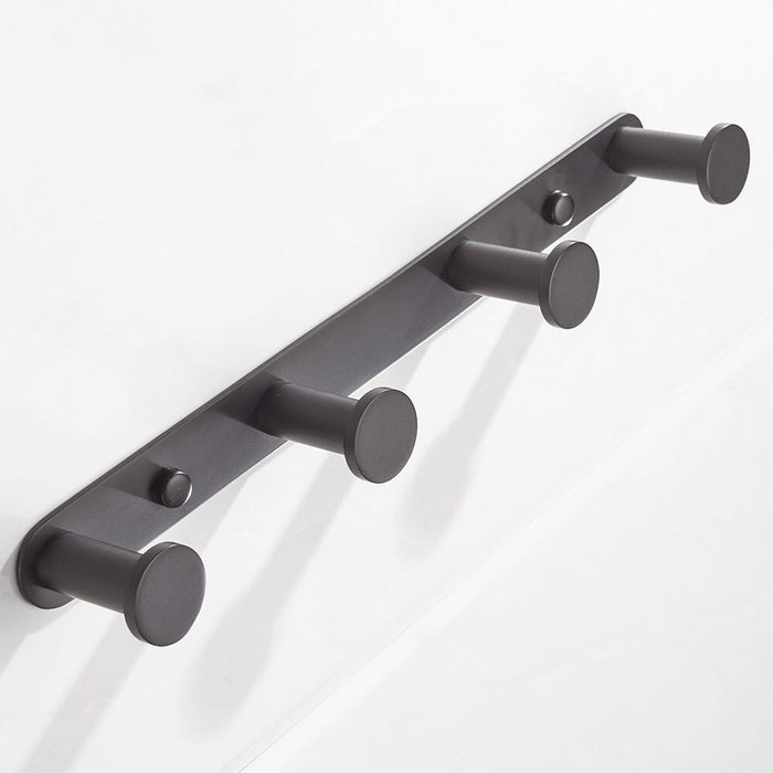 XIVADA Kapstok Hangend - Boren - 5 Haken - Rvs - 37 cm - Zwart