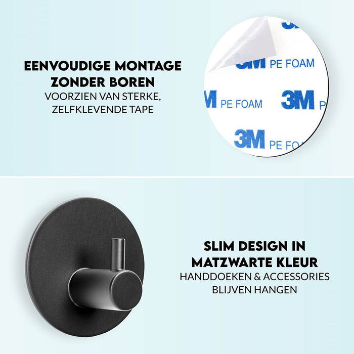 XIVADA Toilet set - Toiletborstel - Wc rolhouder - Handdoekhaken