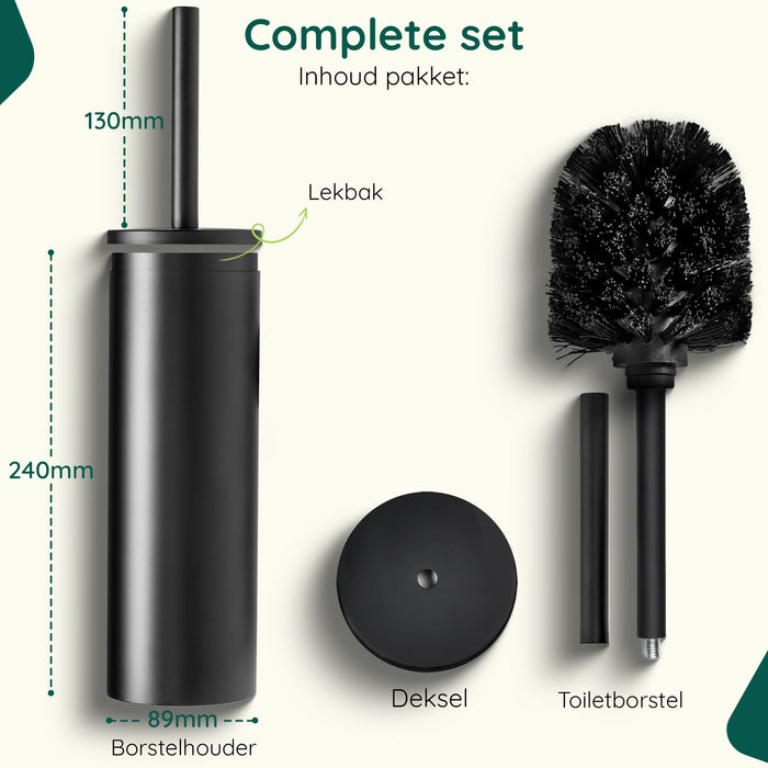 XIVADA Toilet set - Toiletborstel - Wc rolhouder - Handdoekhaken