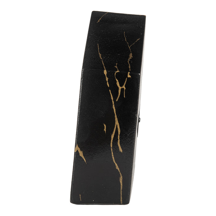 Gabriël Tafelklok 10x4x13 cm Zwart Metaal