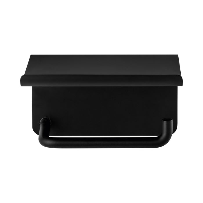 Modo Toiletrolhouder Met Plateau | Zwart | Staal