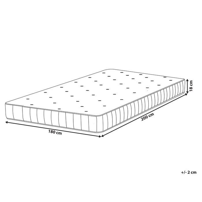 Beliani - DUO II - Pocketveringmatras - Wit - 180 x 200 cm - Polyester