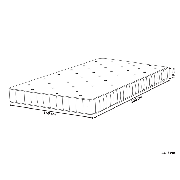 Beliani - DUO - Pocketveringmatras - Wit - 160 x 200 cm - Polyester