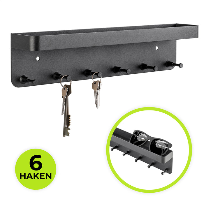 XIVADA Sleutelrekje Loda - Rvs - Plakstrip - Schroefset - Matzwart