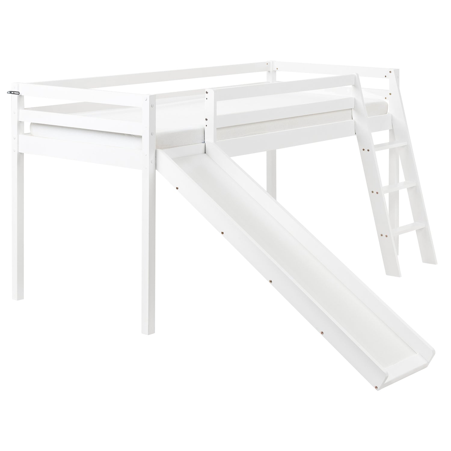 Beliani - STAPLE - Hoogslaper - Wit - 90 x 200 cm - Dennenhout