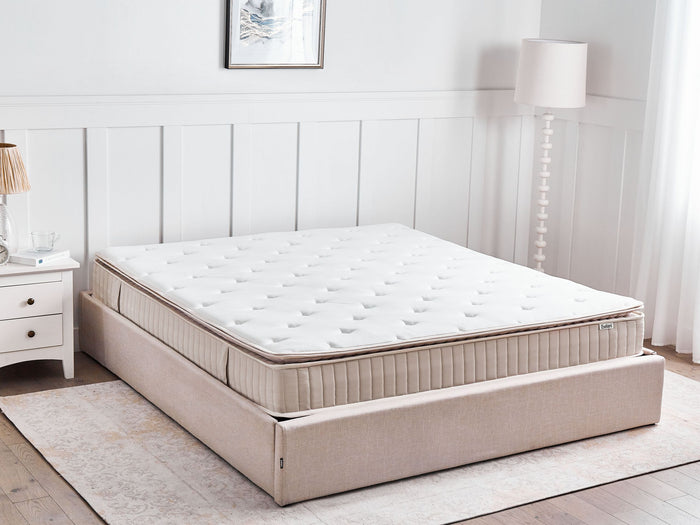 Beliani-DAYDREAM-Pocketveringmatras hard-Wit-180 x 200 cm-Polyester