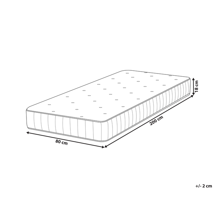 Beliani - DUO - Pocketveringmatras - Wit - 80 x 200 cm - Polyester