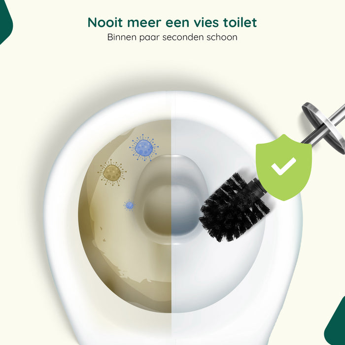 XIVADA Toiletborstel Mura - Met houder - Boren - Rvs - Zilver