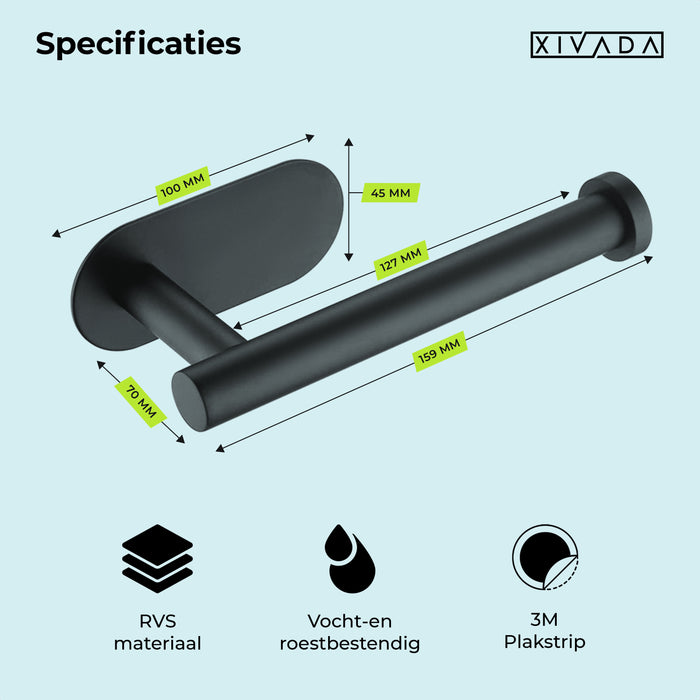 XIVADA Toilet set - Toiletborstel - Wc rolhouder - Handdoekhaken