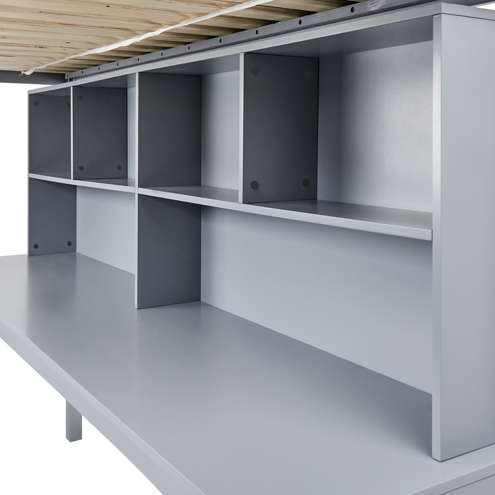 Beliani - FOUCAMONT - Hoogslaper - Grijs - 90 x 200 cm - Dennenhout