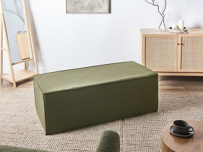 Beliani - VINITA - Poef - Donkergroen - Corduroy