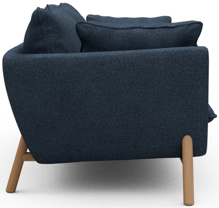 Kragelund Hasle 2-zits Bank Blauw Bouclé | Eiken