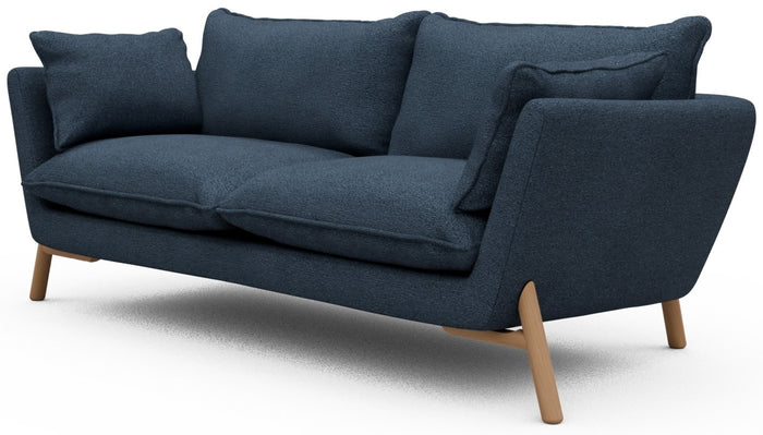 Kragelund Hasle 2-zits Bank Blauw Bouclé | Eiken