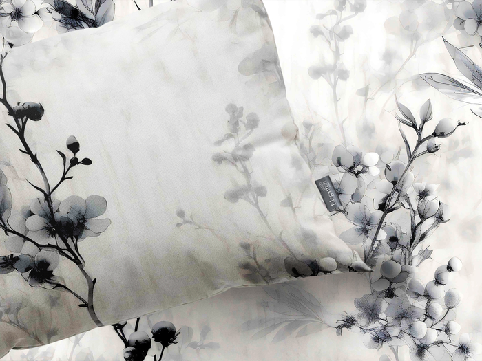 Eleganzzz Dekbedovertrek Micropercal Notte Fiori - white