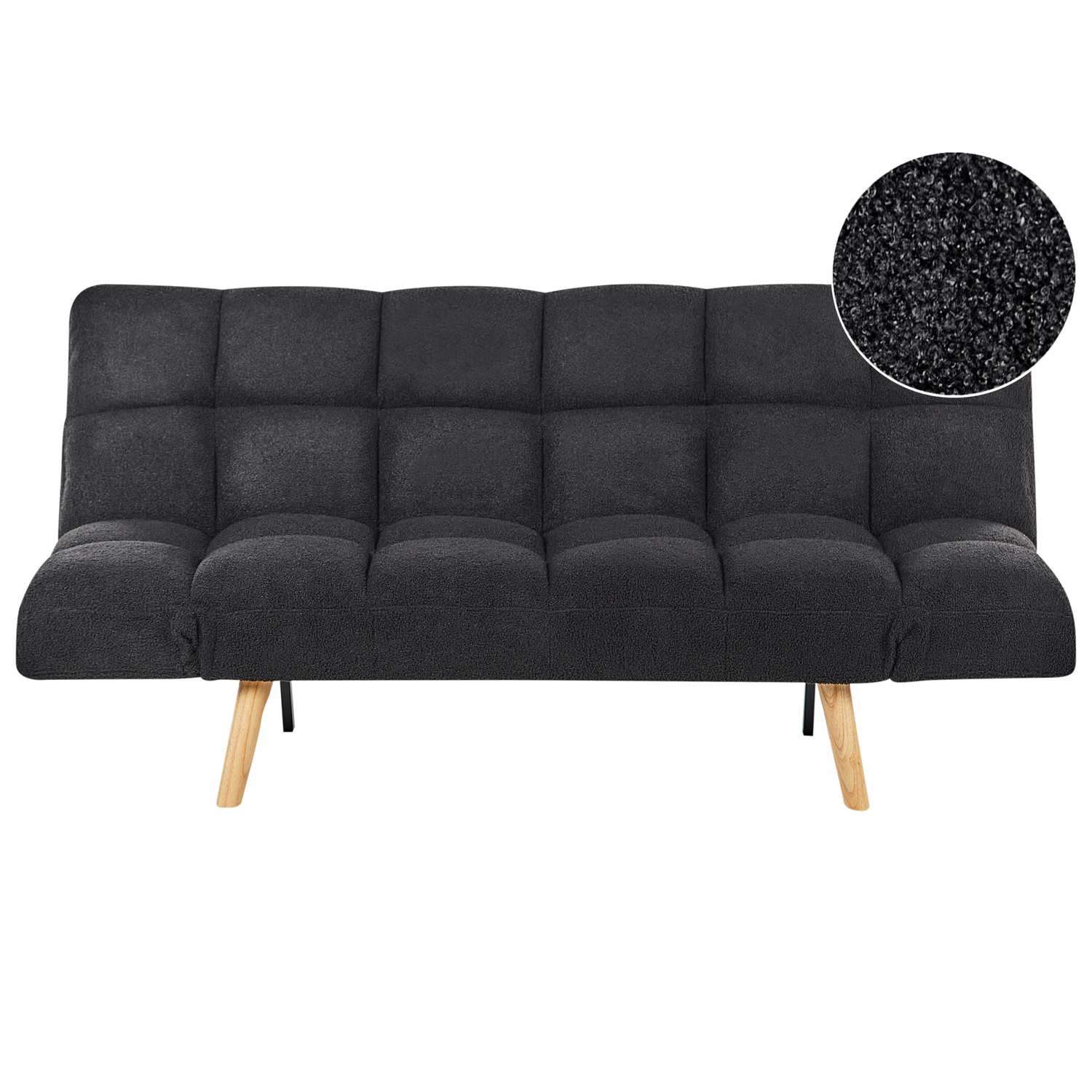 Beliani - INGARO - Slaapbank - Zwart - Bouclé
