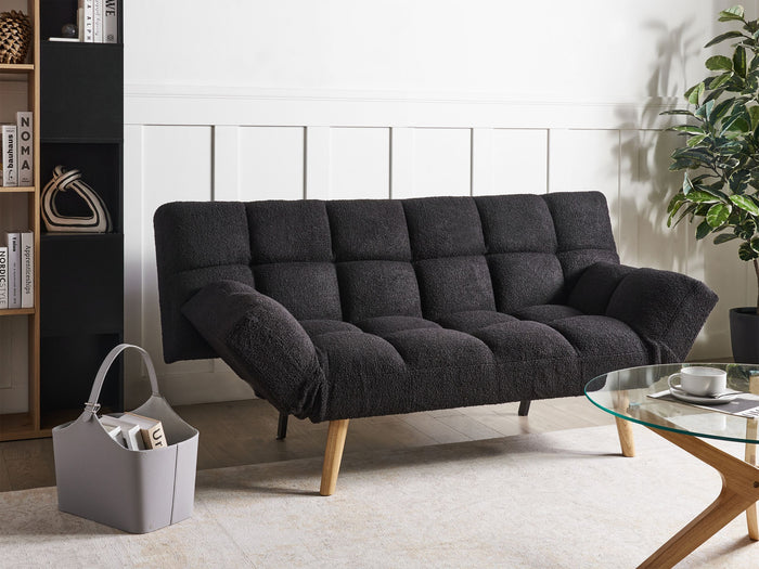 Beliani - INGARO - Slaapbank - Zwart - Bouclé