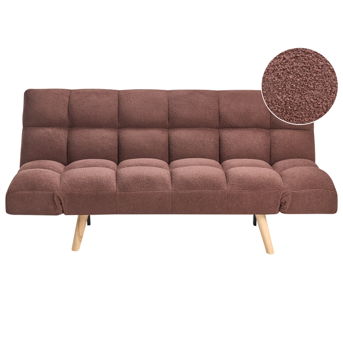 Beliani - INGARO - Slaapbank - Bruin - Bouclé
