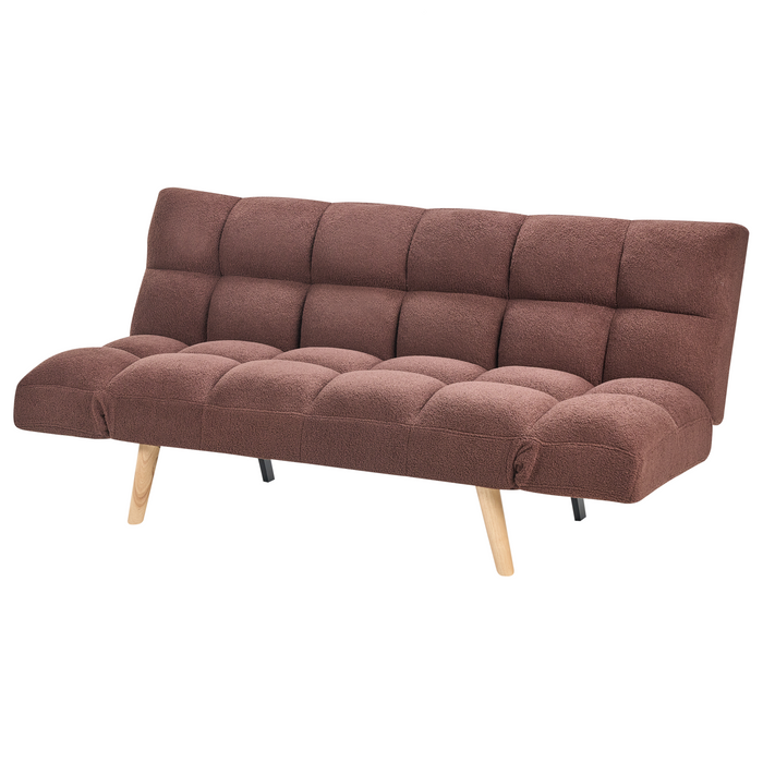 Beliani - INGARO - Slaapbank - Bruin - Bouclé